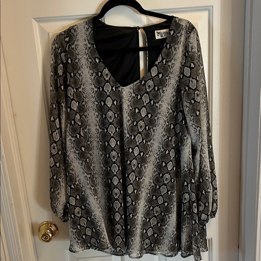 Show Me Your Mumu snakeskin dress.